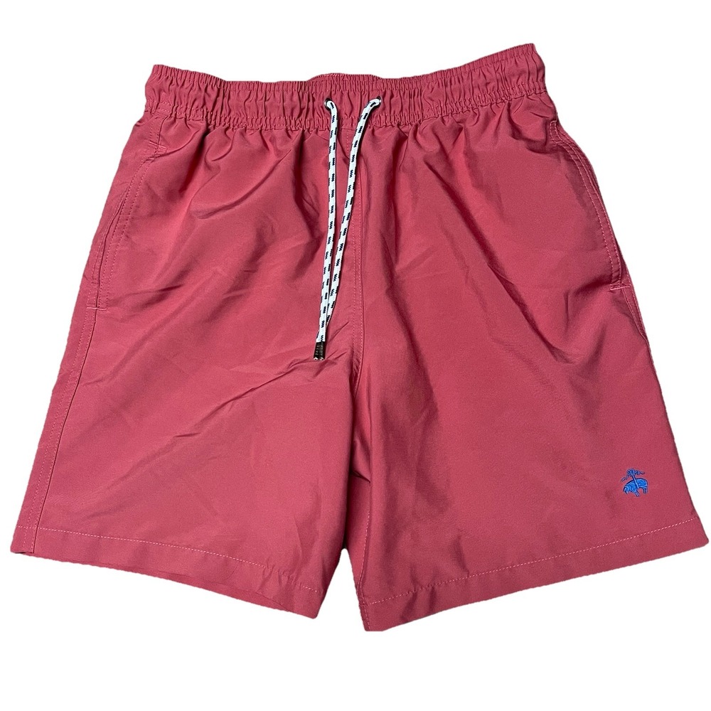 Brooks Brothers Men's Swim Trunks Size Small Red Mesh Lined 6" Summer Vacation